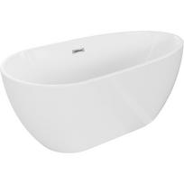 Vonia, laisvai pastatoma Mexen Eos, 150 cm x 75 cm x 58 cm, asimetrinė, balta sp./chromo sp.