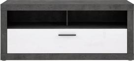 TV staliukas Forte, balta sp./maumedžio sp., 52 cm x 138 cm x 59 cm