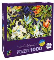 Dėlionė Brain Games Lilies On Blue 19901, 48.2 cm x 68.2 cm, 1000 vnt., įvairių spalvų
