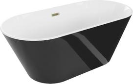 Vonia, laisvai pastatoma Mexen Flavia, 74 cm x 160 cm x 60 cm, ovalas, balta sp./juoda sp.