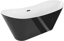 Vonia, laisvai pastatoma Mexen Celia, 75 cm x 170 cm x 72 cm, ovalas, balta sp./juoda sp.