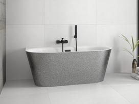 Vonia, laisvai pastatoma Besco Vica Glam, 150 cm x 80 cm x 58 cm, ovalas, sidabro sp.