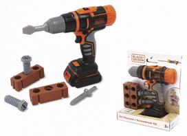 Žaislinis meistro įrankis Smoby Black + Decker Mechanical Drill, juoda sp./oranžinė sp.