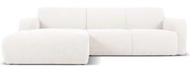 Kampinė sofa Micadoni Home Molino Boucle, balta sp., kairinė, 250 x 170 cm x 72 cm
