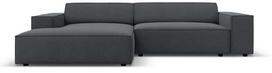 Kampinė sofa Micadoni Home Jodie, tamsiai pilka sp., kairinė, 224 x 166 cm x 70 cm