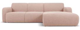 Kampinė sofa Micadoni Home Molino Boucle, rožinė sp., dešininė, 250 x 170 cm x 72 cm