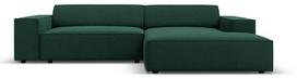 Kampinė sofa Micadoni Home Jodie, tamsiai žalia sp., dešininė, 224 x 166 cm x 70 cm