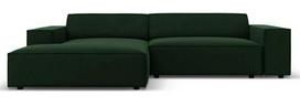 Kampinė sofa Micadoni Home Jodie, tamsiai žalia sp., kairinė, 224 x 166 cm x 70 cm