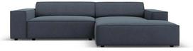 Kampinė sofa Micadoni Home Jodie, mėlyna sp., dešininė, 224 x 166 cm x 70 cm
