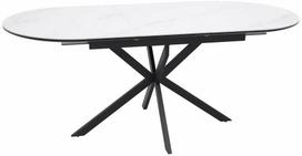 Valgomojo stalas išskleidžiamas Gaston, balta sp./juoda sp., 140 - 180 cm x 80 cm x 75 cm