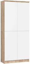 Spinta Akord Furniture Factory R80, ąžuolo sp./balta sp., 80 cm x 35 cm x 180 cm