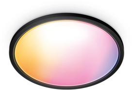 Išmanusis šviestuvas plafonas WiZ SuperSlim, LED, 2200 - 6500 °K, 1 x 22 W, balta sp./juoda sp., 42.3 x 42.3 cm