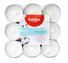 Žvakė, arbatinė Bolsius Fresh Cotton, 4 h, 18 vnt., Balta sp.