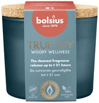 Žvakė, aromatinė Bolsius TRUE JOY Woody Wellness, 21 h, Mėlyna sp.
