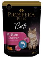 Šlapias kačių maistas Prospera Plus Cat Pouch, lašiša/morkos, 0.085 kg