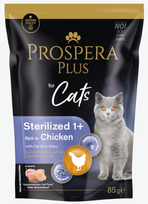 Šlapias kačių maistas Prospera Plus Sterilized, vištiena/morkos, 0.085 kg