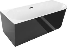 Vonia, laisvai pastatoma Mexen Mia, 80 cm x 170 cm x 58 cm, kairinė, balta sp./juoda sp.