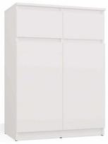 Komoda 2DD2S, balta matinė sp., 97 cm x 70 cm x 39.5 cm