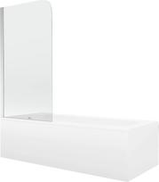 Vonia su sienele, laisvai pastatoma Mexen Vega, 70 cm x 160 cm x 40 cm, stačiakampis, balta sp./chromo sp.