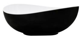 Vonia, laisvai pastatoma Besco Siya B&W, 100 cm x 172 cm x 63 cm, ovalas, balta sp./juoda sp.