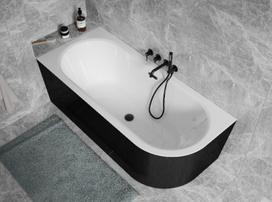 Vonia, laisvai pastatoma Besco Avita, 170 cm x 75 cm x 59.5 cm, balta sp./juoda sp.