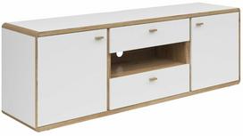 TV staliukas Ronda, ruda sp./balta sp., 46.5 cm x 178 cm x 61 cm