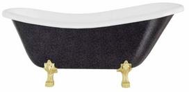 Vonia, laisvai pastatoma Besco Otylia Glam 160, 160 cm x 77 cm x 69.5 cm, ovalas, aukso sp./grafito sp.