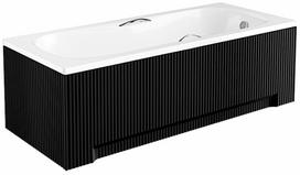 Vonia, įmontuojama Besco Aria Plus, 140 cm x 70 cm x 53.5 cm, stačiakampis, juoda sp.