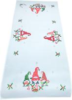 Kalėdinis stalo takelis stačiakampė Gnomes, balta sp./raudona sp./žalia sp., 60 x 120 cm