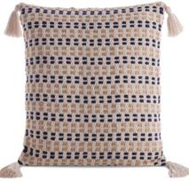 Dekoratyvinės pagalvėlės užvalkalas Boho JJQ-02, mėlyna sp./smėlio sp., 45 cm x 45 cm