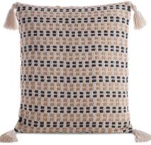 Dekoratyvinės pagalvėlės užvalkalas Boho JJQ-01, juoda sp./smėlio sp., 45 cm x 45 cm