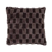 Dekoratyvinė pagalvėlė Domoletti Mink Chess, šokolado sp., 50 cm x 50 cm