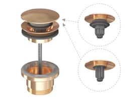 Sifono rinkinys su „Click-clack“ dangteliu praustuvui Ravak, 63 mm, click clack funkcija, rausvojo aukso sp.