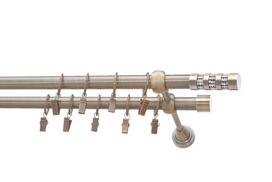 Karnizo komplektas Karpol Eliza Crystal Cylinder, 250 cm, Ø 16 mm, antikinio aukso