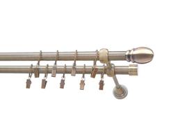 Karnizo komplektas Karpol Eliza Oval, 250 cm, Ø 16 mm, antikinio aukso
