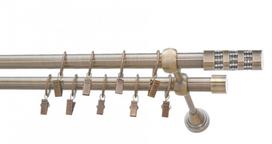 Karnizo komplektas Karpol Olimp Cylinder Ball, 250 cm, Ø 19 mm, antikinio aukso