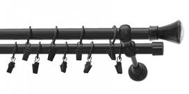 Karnizo komplektas Karpol Olimp Monaco, 400 cm, Ø 19 mm, juoda sp.