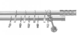 Karnizo komplektas Karpol Olimp Cylinder Ball, 200 cm, Ø 19 mm, nerūdijančiojo plieno sp.