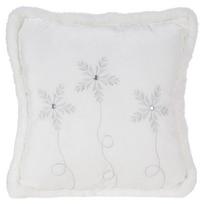 Kalėdinis dekoratyvinės pagalvėlės užvalkalas Snowflakes PSWA-140, balta sp./sidabro sp., 40 cm x 40 cm
