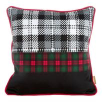 Kalėdinis dekoratyvinės pagalvėlės užvalkalas PSWA-162, balta sp./juoda sp./raudona sp., 45 cm x 45 cm