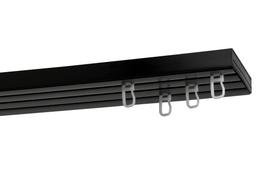 Lubinis užuolaidų bėgelis, su priedais Karpol, 360 cm, juoda sp.
