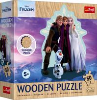 Medinė dėlionė Trefl Disney Frozen, 22 cm x 18 cm, 50 vnt., įvairių spalvų
