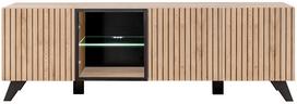 TV staliukas ASM Liam, juoda sp./šviesiai ruda sp., 45 cm x 160 cm x 52 cm