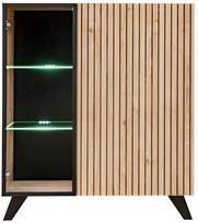Vitrina ASM Liam, juoda sp./šviesiai ruda sp., 40 cm x 90 cm x 102 cm