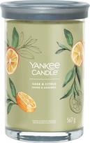 Žvakė, aromatinė Yankee Candle Signature Sage & Citrus, 60 - 100 h, 567 g, Žalia sp.