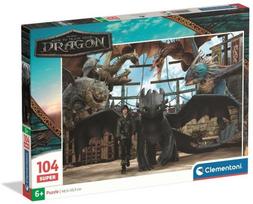 Dėlionė Clementoni How To Train Your Dragon 25080, 33.5 cm x 48.5 cm, 104 vnt., įvairių spalvų