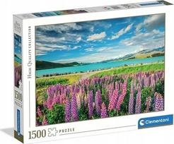 Dėlionė Clementoni Lupins At Lake Tekapo 31728, 59.2 cm x 84.4 cm, 1500 vnt., įvairių spalvų