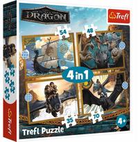 Dėlionė 4in1 Trefl How To Train Your Dragon Dragons Days 34678, 20.5 cm x 28.5 cm, 207 vnt., įvairių spalvų