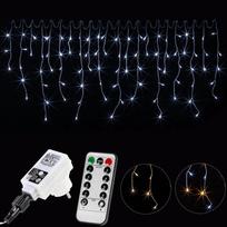 LED lempučių užuolaida, 5 m, šaltai balta sp., 200 LED