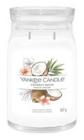 Žvakė, aromatinė Yankee Candle Signature Coconut Beach, 60 - 90 h, 567 g, perlo balta sp.